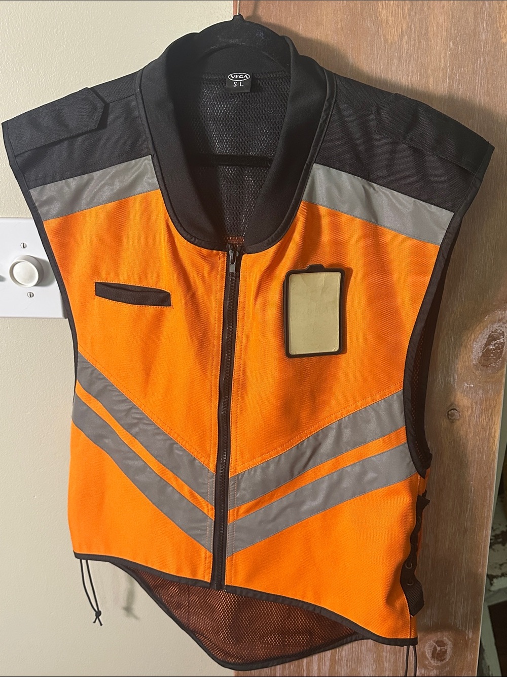 Vega High Visibility Vibrant Orange Motorcycle Safety Riding Vest Reflective S-L